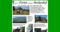 Desktop Screenshot of beckenhof-schwarzwald.de